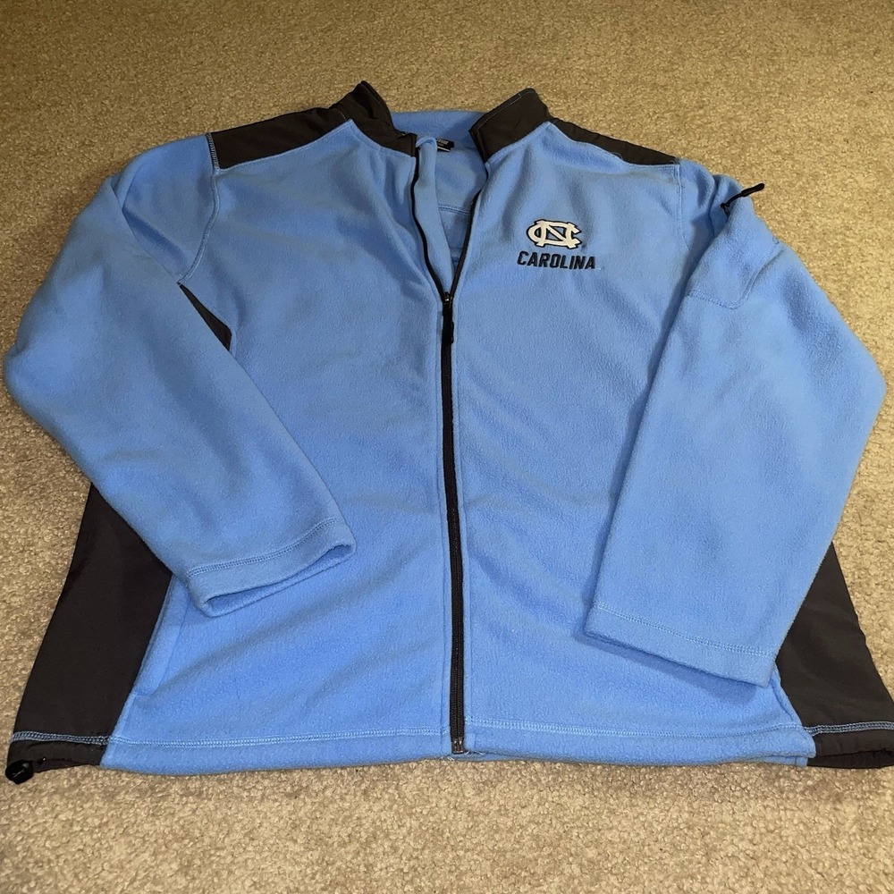 Colosseum UNC Tar Heels Fleece Jacket Mens XXL Carolina Blue Full Zip Mock Neck